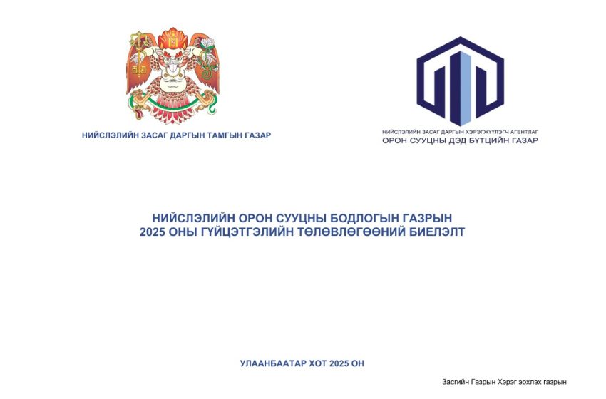  Нийслэлийн Орон Сууцны Бодлогын Газар-2025 эхний хагас жилийн тайлан